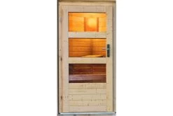 KARIBU Bosse 1 Saunahaus, Naturbelassen, Fichte, 231x273x235 Cm, Moderne Tür & Holzofen Inkl. Schornstein -Gartenmöbel Geschäft 31398 2 15.jpg