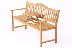 VILLANA Gartenbank, Teakoptik, Akazienholz, 152 X 59 X 86 Cm, 2-3 Personen, Klapptisch-Funktion -Gartenmöbel Geschäft 3 11558.jpg