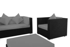 OUTFLEXX Loungemöbel-Set, 5 Personen, Schwarz, Polyrattan, Inkl. Kaffeetisch, Wasserfeste Kissenbox -Gartenmöbel Geschäft 3 1299 BOX B.jpg