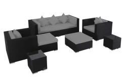 OUTFLEXX Loungemöbel-Set, Schwarz, Polyrattan, Für 6 Personen, Inkl. Kaffeetisch, Wasserfeste Kissenbox -Gartenmöbel Geschäft 3 1302 BOX B.jpg