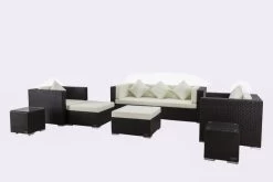 OUTFLEXX Loungemöbel-Set, Braun, Polyrattan, Für 6 Personen, Inkl. Kaffeetisch, Wasserfeste Kissenbox -Gartenmöbel Geschäft 3 1303 BOX B.jpg