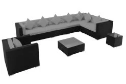 OUTFLEXX Loungemöbel-Set, Schwarz, Polyrattan, Für 8 Personen, Inkl. Kaffeetisch, Wasserfeste Kissenbox -Gartenmöbel Geschäft 3 1380 BOX B.jpg