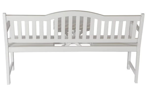 VILLANA Gartenbank, Weiß, Akazienholz, 152 X 59 X 86 Cm, 2-3 Personen, Klapptisch-Funktion 10 VILLANA Gartenbank, Weiß, Akazienholz, 152 X 59 X 86 Cm, 2-3 Personen, Klapptisch-Funktion – Bild 8