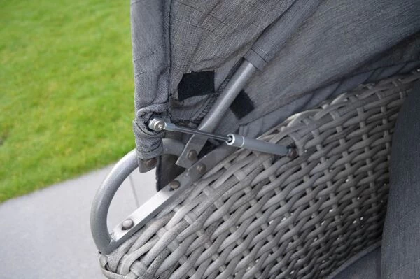 OUTFLEXX Sonneninsel, Grau, Polyrattan, Halbrund, 193 X 104 X 74 Cm, Hocker Drehbar, Dach Klappbar 5 OUTFLEXX Sonneninsel, Grau, Polyrattan, Halbrund, 193 X 104 X 74 Cm, Hocker Drehbar, Dach Klappbar – Bild 3