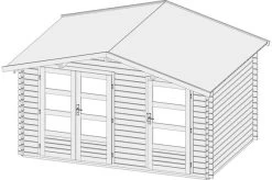 KARIBU Gartenhaus Radur, Fichtenholz 28 Mm, Naturbelassen -Gartenmöbel Geschäft 3 18042 1.jpg