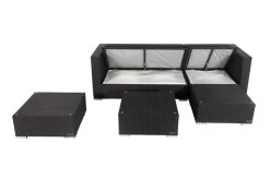 OUTFLEXX Loungemöbel-Set, Schwarz, Polyrattan, 5 Personen, Wasserfeste Kissenbox, Inkl. Kaffeetisch -Gartenmöbel Geschäft 3 18226 BOX B.jpg
