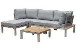 OUTFLEXX Loungemöbel, Silber/grau, Edelstahl/FSC-Teakholz/Textil, Für 4 Personen, Inkl. Beistelltisch -Gartenmöbel Geschäft 3 18296.jpg