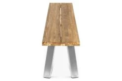 OUTFLEXX Gartenbank, Edelstahl/recyceltes FSC®-Teak, 220x40x45xm, A-Gestell, Rustikal Gebürstet -Gartenmöbel Geschäft 3 18324.jpg