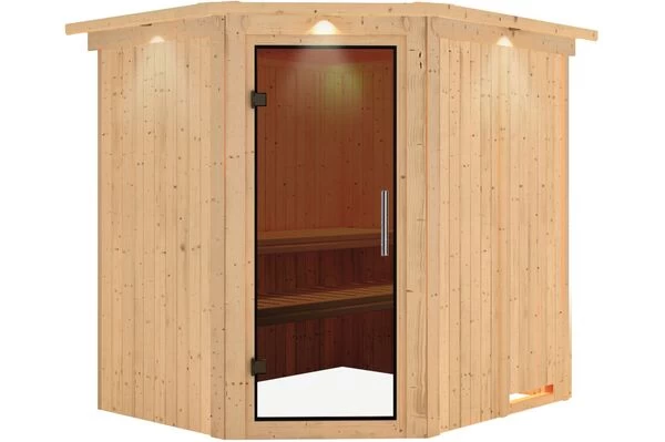 KARIBU Systemsauna Siirin, Fichtenholz 68mm, Eckeinstieg, Ca. 3m² 5 KARIBU Systemsauna Siirin, Fichtenholz 68mm, Eckeinstieg, Ca. 3m² – Bild 3
