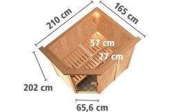 KARIBU Systemsauna Saja, Fichtenholz 68mm, Eckeinstieg, Ca. 2,7m² -Gartenmöbel Geschäft 3 18461 5.jpg