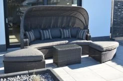 OUTFLEXX Houston Loungebett, Grau, Polyrattan, Doppel-halbrund, Viele Stellmöglichkeiten, Dach Klappbar -Gartenmöbel Geschäft 3 18543.jpg