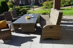 Ploß Rabida Comfort Dining / Lounge 3-Sitzer Sofa, Champagner-meliert, Polyrattan, 210x85x112 Cm, Verstellbar -Gartenmöbel Geschäft 3 20164.jpg