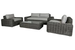 OUTFLEXX Loungemöbel, Two Tone Grey, Polyrattan, 4 Personen, Inkl. Tisch 70 X 130 Cm Und Polster In Grau -Gartenmöbel Geschäft 3 20906.jpg