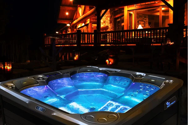 Outtech Steel Art Aries Whirlpool, Grau/schwarz, 214x214x93 Cm / 1000L, 5 Pers., LED Corner Light, LCD Balboa Anzeige, WIFI READY 5 Outtech Steel Art Aries Whirlpool, Grau/schwarz, 214x214x93 Cm / 1000L, 5 Pers., LED Corner Light, LCD Balboa Anzeige, WIFI READY – Bild 3