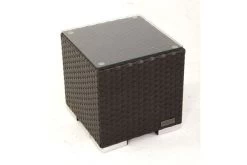 OUTFLEXX Beistelltisch, Braun, Polyrattan, 40x40x40 Cm, Inkl. Glasplatte -Gartenmöbel Geschäft 3 2393 10.jpg