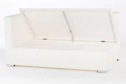 OUTFLEXX 2-Sitzer Ecksofa, Weiß, Polyrattan, 145x85x70cm, Armlehne Re, Inkl. Polster, Wasserfeste Kissenbox -Gartenmöbel Geschäft 3 2511 4 BOX.jpg