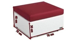 OUTFLEXX Beistelltisch/Hocker, Weiß, Polyrattan, Inkl. Glasplatte Und Polster -Gartenmöbel Geschäft 3 2511 8.jpg