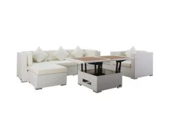 OUTFLEXX Loungemöbel-Set, Weiß, Polyrattan, Für 5 Personen, Inkl. Loungetisch, Wasserfeste Kissenbox -Gartenmöbel Geschäft 3 2523 BOX D.jpg