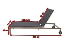 OUTFLEXX Rollliege, Schwarz, Edelstahl/Textilene, Verstellbare Rückenlehne, 212x71x36cm -Gartenmöbel Geschäft 3 7100 1.jpg