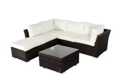 OUTFLEXX Loungemöbel-Set, Braun Marmoriert, Polyrattan, Inkl. Kaffeetisch, Für 5 Personen, Wasserfeste Kissenbox -Gartenmöbel Geschäft 3 7759 BOX B.jpg