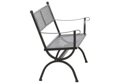 MBM Bank Romeo, Marone, Schmiedeeisen Verzinkt, Pulverbeschichtet, 2-Sitzer, 122x90x62 Cm -Gartenmöbel Geschäft 4 10887.jpg