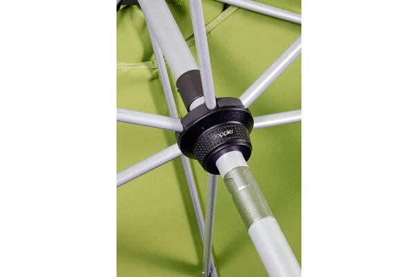 DOPPLER Active Auto Tilt Mittelstockschirm, Greige, Aluminium/Textil, Ø 320 Cm, Mit Kurbel 6 DOPPLER Active Auto Tilt Mittelstockschirm, Greige, Aluminium/Textil, Ø 320 Cm, Mit Kurbel – Bild 4