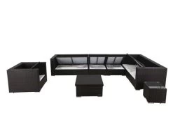 OUTFLEXX Loungemöbel-Set, Braun, Polyrattan, Für 8 Personen, Inkl. Loungetisch, Wasserfeste Kissenbox -Gartenmöbel Geschäft 4 1301 BOX D.jpg