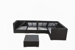 OUTFLEXX Ecklounge-Set Polyrattan, Braun, Für 5 Personen, Inkl. Kaffeetisch, Wasserfeste Kissenbox -Gartenmöbel Geschäft 4 1304 BOX B.jpg
