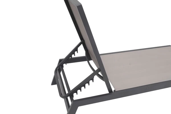 VILLANA 2er-Set Sonnenliegen, Anthrazit/grau, Alu/Textil, 198x66x32cm, Mit Beistelltisch 45x45cm 9 VILLANA 2er-Set Sonnenliegen, Anthrazit/grau, Alu/Textil, 198x66x32cm, Mit Beistelltisch 45x45cm – Bild 7