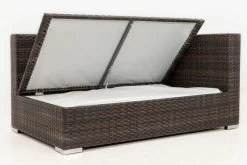 OUTFLEXX 2-Sitzer Ecksofa, Braun Marmoriert, Polyrattan, 145 X 85 X 70 Cm, Wasserfeste Kissenbox, Armlehne Li. -Gartenmöbel Geschäft 4 15734 3 BOX.jpg