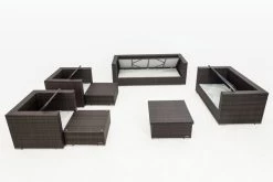 OUTFLEXX Loungemöbel-Set, Braun Marmoriert, Polyrattan, 9 Pers, Wasserfeste Kissenbox, Inkl. Loungetisch -Gartenmöbel Geschäft 4 16062 BOX D.jpg