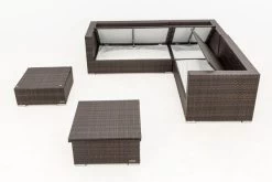 OUTFLEXX Loungemöbel-Set, Braun Marmoriert, 6 Pers, Polyrattan, Wasserfeste Kissenbox, Inkl. Loungetisch -Gartenmöbel Geschäft 4 16069 BOX D.jpg