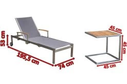 OUTFLEXX Sonnenliegen-Set, Taupe, Edelstahl/FSC-Teak, 195,5x74x35cm, Mit Armlehnen, Inkl. Beistelltisch 45x45cm 14 OUTFLEXX Sonnenliegen-Set, Taupe, Edelstahl/FSC-Teak, 195,5x74x35cm, Mit Armlehnen, Inkl. Beistelltisch 45x45cm -Gartenmöbel Geschäft 4 16547.jpg