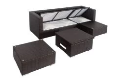 OUTFLEXX Loungemöbel-Set, Braun, Polyrattan, 5 Personen, Wasserfeste Kissenbox, Inkl. Loungetisch -Gartenmöbel Geschäft 4 18227 BOX D.jpg