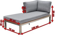 OUTFLEXX Chaiselongue, Silber/grau, Edelstahl/FSC-Teakholz/Textil, 158 X 76 X 64 Cm 9 OUTFLEXX Chaiselongue, Silber/grau, Edelstahl/FSC-Teakholz/Textil, 158 X 76 X 64 Cm -Gartenmöbel Geschäft 4 18295.jpg