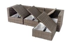 OUTFLEXX Loungegruppe, Grau, Polyrattan, 4 Personen, Verstellbare Sitzflächen, Wasserfeste Kissenbox -Gartenmöbel Geschäft 4 18363 BOX.jpg