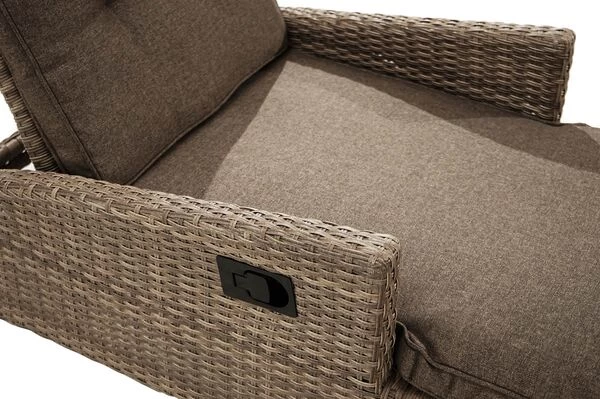 Ploß Rabida Comfort Rollliege, Champagner-meliert, Polyrattan, 198x68x44cm, Verstellbar, Hohe Sitzhöhe 6 Ploß Rabida Comfort Rollliege, Champagner-meliert, Polyrattan, 198x68x44cm, Verstellbar, Hohe Sitzhöhe – Bild 4