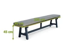 OUTFLEXX Belanda Bank, Dark Grey/natur, Alu/recycled FSC®-Teak, 200x40x45cm, Rustikal Gebürstet, A-Gestell -Gartenmöbel Geschäft 4 20322.jpg