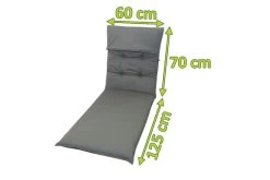 DOPPLER Liegenauflage, Grau, Dralon, 195 X 60 X 8 Cm, Inklusive Befestigungsbänder -Gartenmöbel Geschäft 4 20928.jpg