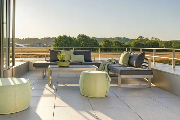 STERN New Holly Lounge/Liege, Silber/schiefergrau, Edelstahl, 216x77x68 Cm, Inkl. Polster Schiefergrau 6 STERN New Holly Lounge/Liege, Silber/schiefergrau, Edelstahl, 216x77x68 Cm, Inkl. Polster Schiefergrau – Bild 4