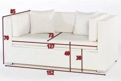 OUTFLEXX 2-Sitzer Sofa, Weiß, Polyrattan, 152x85x70cm, Inkl. Polster, Wasserfeste Kissenbox -Gartenmöbel Geschäft 4 2511 2 BOX.jpg