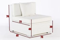 OUTFLEXX Mittelelement, Weiß, Polyrattan, Inkl. Polster, Wasserfeste Kissenbox -Gartenmöbel Geschäft 4 2511 5 BOX.jpg