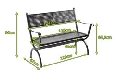 MBM Bank Romeo, Marone, Schmiedeeisen Verzinkt, Pulverbeschichtet, 2-Sitzer, 122x90x62 Cm -Gartenmöbel Geschäft 5 10887.jpg