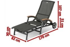 HARTMAN Da Vinci Gartenliege, Xerix/anthrazit, Alu/Textilene, 170 X 82 X 30 Cm, Mit FSC-Teak-Armlehnen 11 HARTMAN Da Vinci Gartenliege, Xerix/anthrazit, Alu/Textilene, 170 X 82 X 30 Cm, Mit FSC-Teak-Armlehnen -Gartenmöbel Geschäft 5 11664 1.jpg