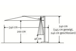 Schneider® SCHNEIDER Rhodos Junior Ampelschirm, Anthrazit, Quadratisch, 270 X 270 Cm -Gartenmöbel Geschäft 5 12049 5.jpg