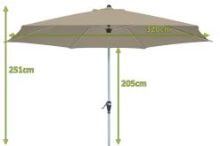 DOPPLER Active Auto Tilt Mittelstockschirm, Greige, Aluminium/Textil, Ø 320 Cm, Mit Kurbel 13 DOPPLER Active Auto Tilt Mittelstockschirm, Greige, Aluminium/Textil, Ø 320 Cm, Mit Kurbel -Gartenmöbel Geschäft 5 12353 3.jpg