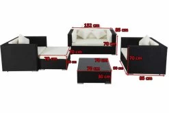 OUTFLEXX Loungemöbel-Set, 5 Personen, Schwarz, Polyrattan, Inkl. Kaffeetisch, Wasserfeste Kissenbox -Gartenmöbel Geschäft 5 1299 BOX B.jpg