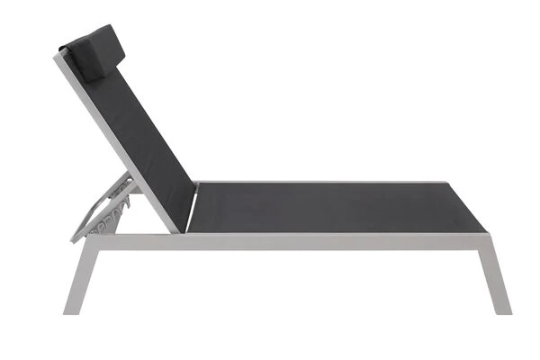 VILLANA Gartenliege, Silber/schwarz, Aluminium/Textil, 198 X 60 X 32 Cm, Verstellbar 7 VILLANA Gartenliege, Silber/schwarz, Aluminium/Textil, 198 X 60 X 32 Cm, Verstellbar – Bild 5
