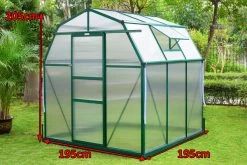 OUTFLEXX Gewächshaus, Grün, Alu/Polycarbonat, 6mm, Inkl. Fundament, Pulverb. 195 X 195 X 205 Cm 12 OUTFLEXX Gewächshaus, Grün, Alu/Polycarbonat, 6mm, Inkl. Fundament, Pulverb. 195 X 195 X 205 Cm -Gartenmöbel Geschäft 5 13751.jpg