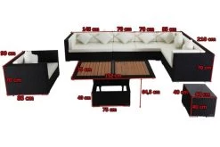 OUTFLEXX Loungemöbel-Set, Schwarz, Polyrattan, Für 8 Personen, Inkl. Loungetisch, Wasserfeste Kissenbox -Gartenmöbel Geschäft 5 1380 BOX D.jpg